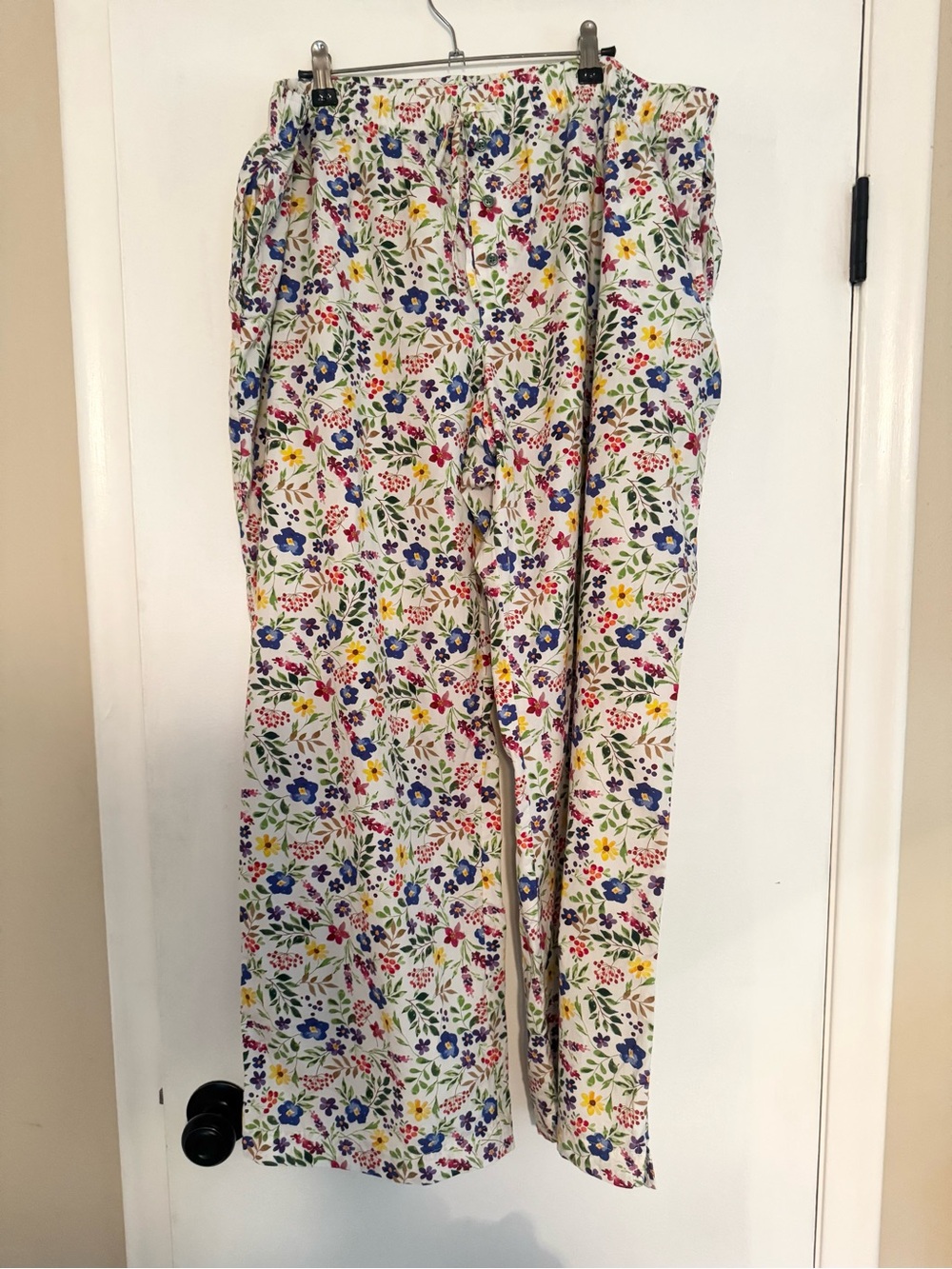 Women’s Floral Print Elastic-Waist Cotton PJ Pants
